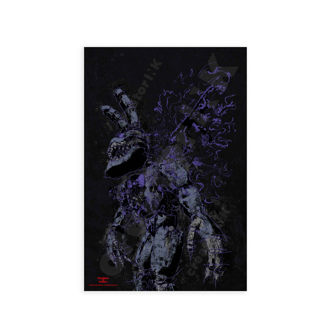 Art Series Nightmare Bonnie Poster | Officially Licensed Five Nights At Freddy's Merch