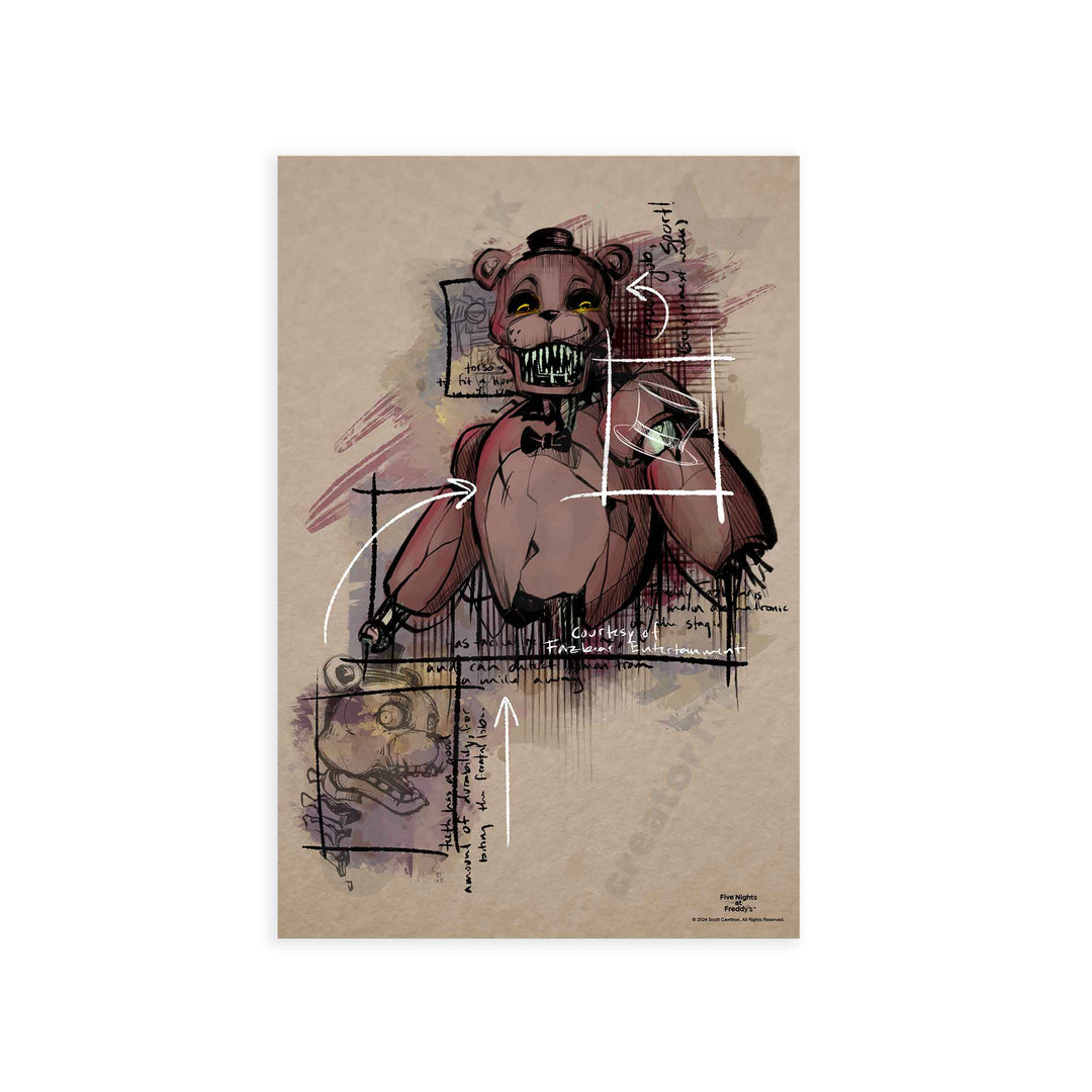 Art Series Freddy Fazbear Poster | Officially Licensed Five Nights At Freddy's Merch