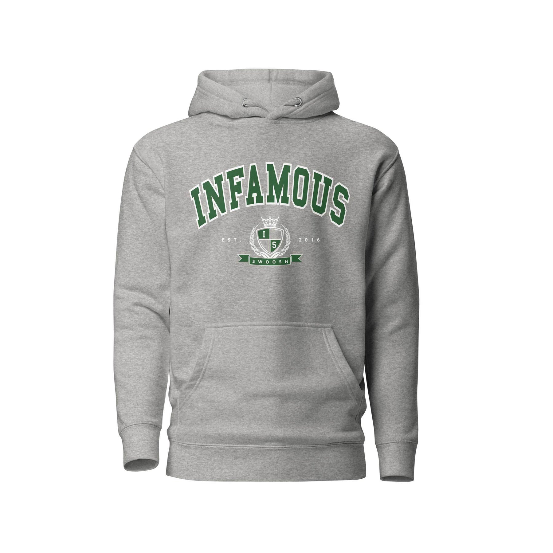 INFAMOUS Varsity Hoodie | Official Infamous Swoosh Merch