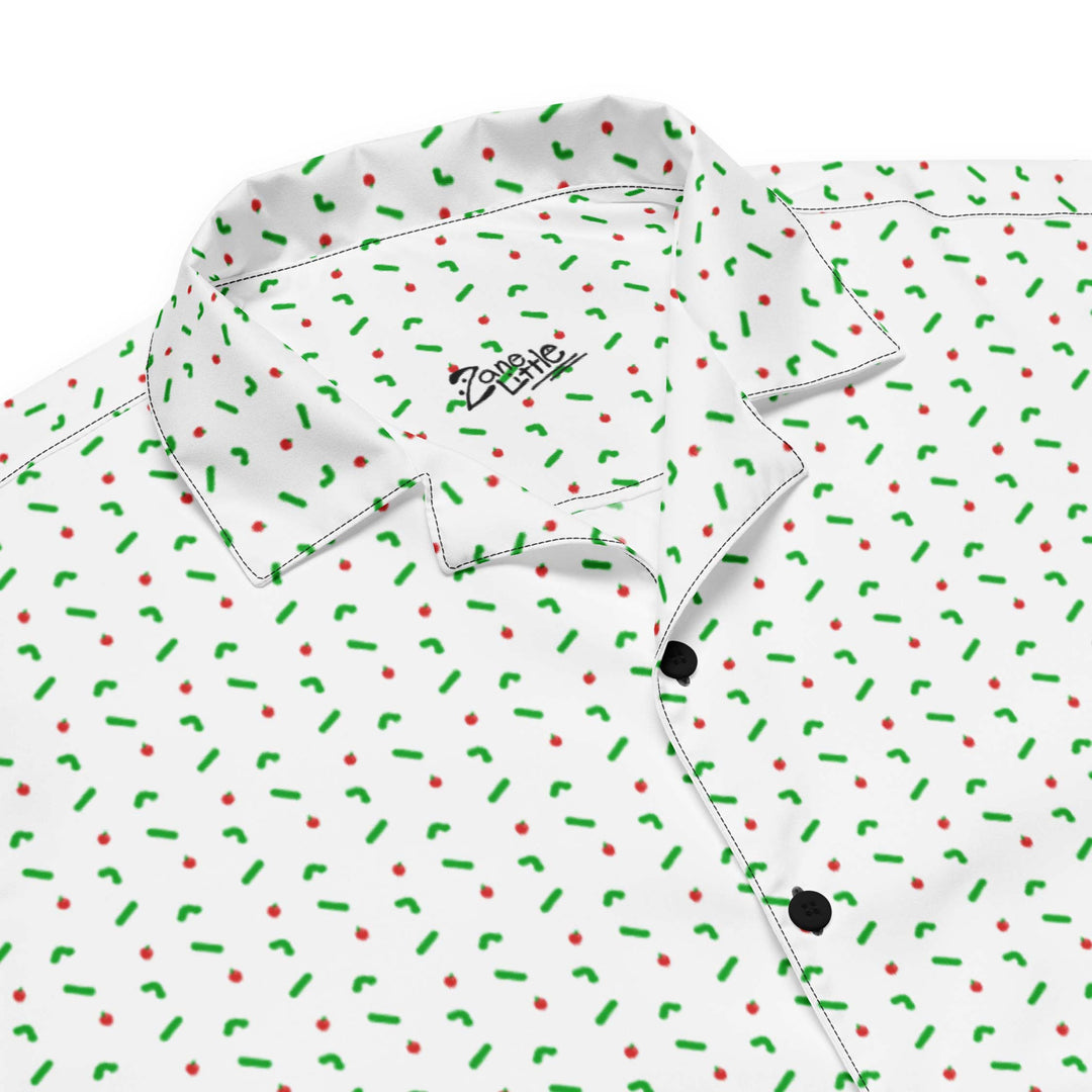 Pixel Inchworm Pattern Button Up