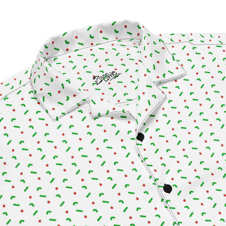 Pixel Inchworm Pattern Button Up